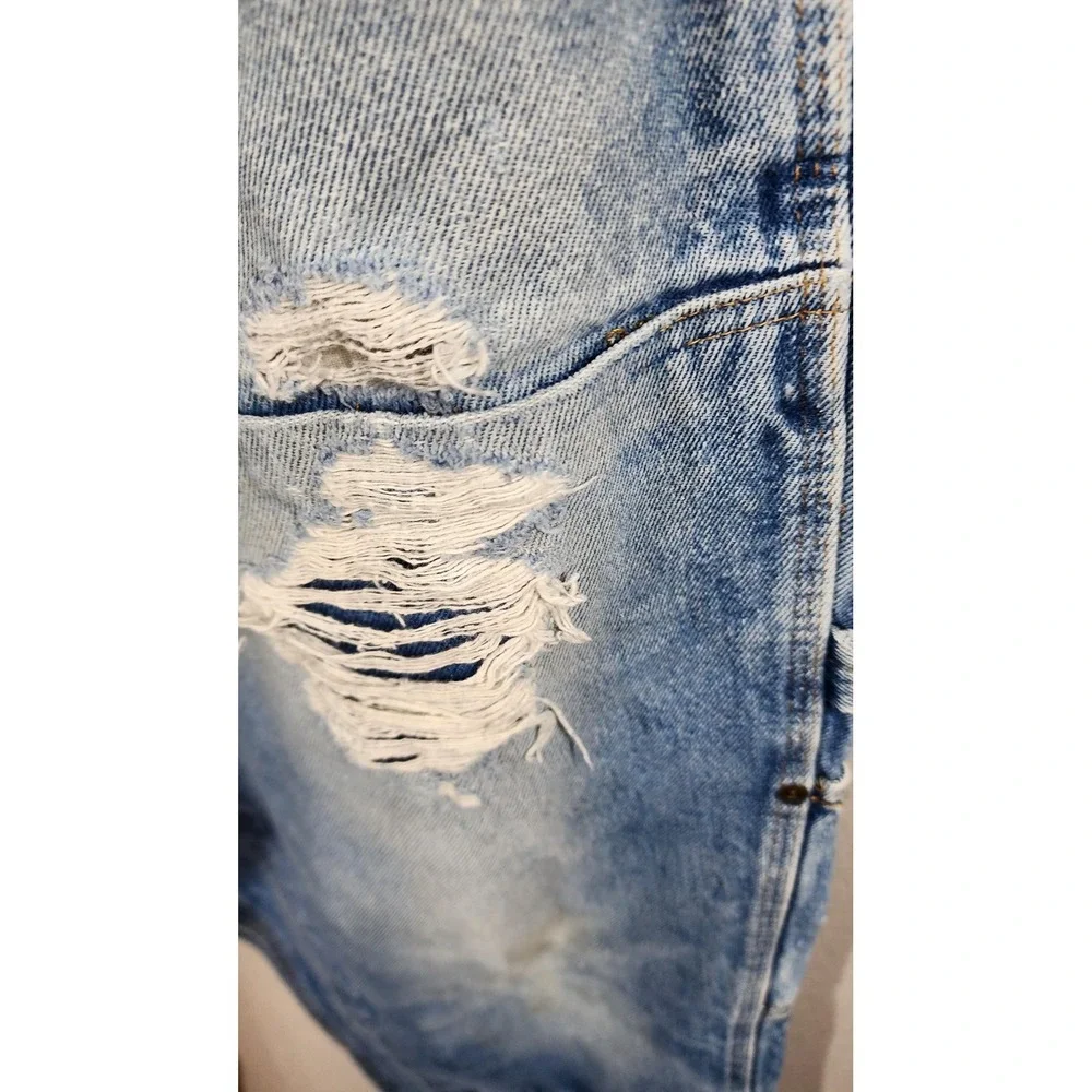 Vintage Key Jeans Mens 38x34 Blue Denim Double Knee Logger Carpenter Distressed‎